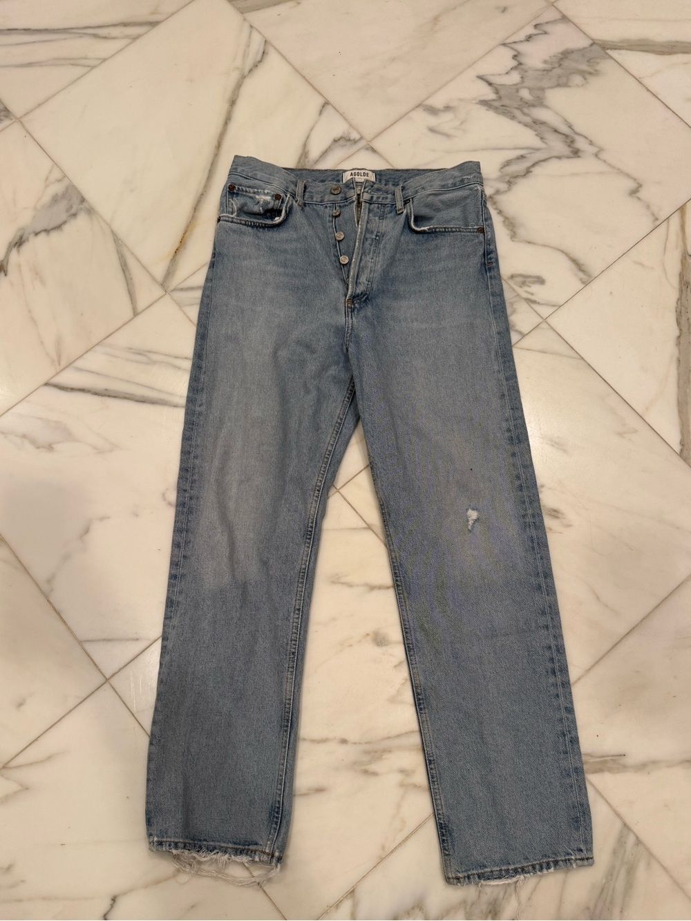 Agolde Light Wash Straight-Leg Jeans